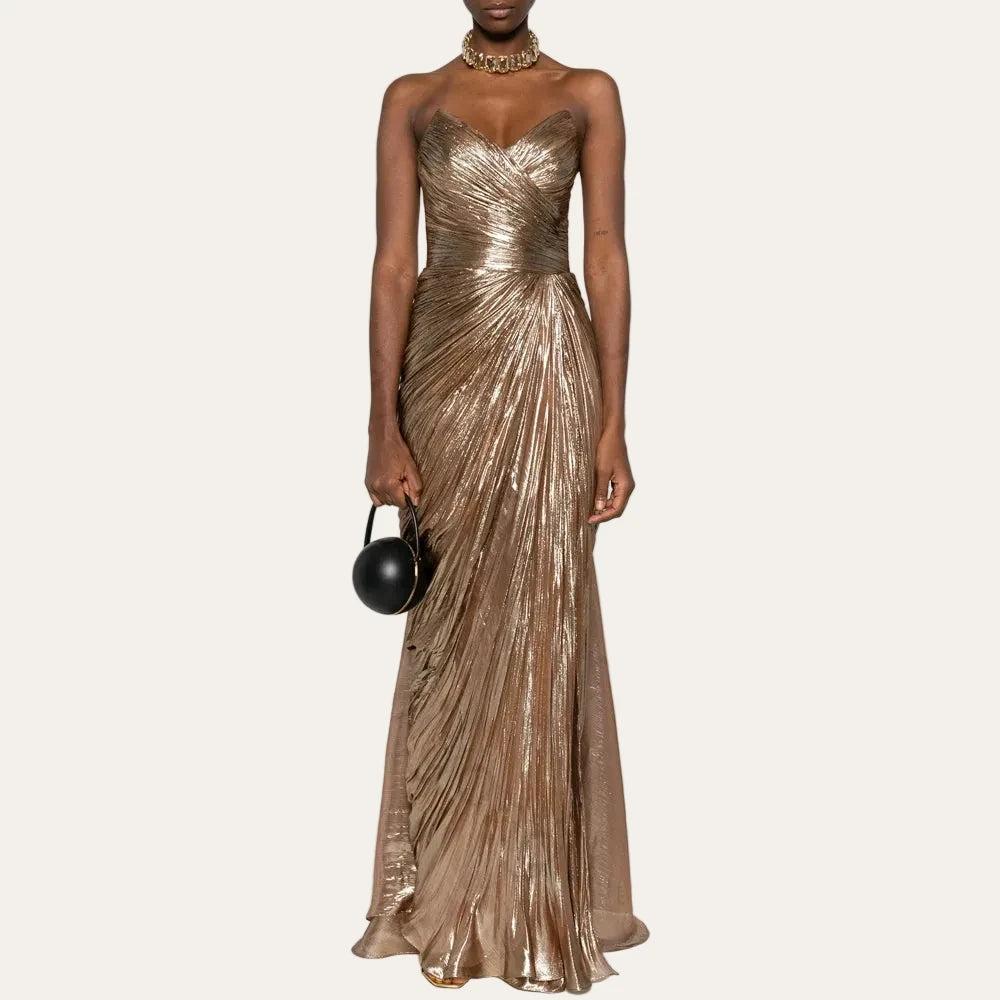 Luxa-Robe de Soirée Sirène Dorée Prestige