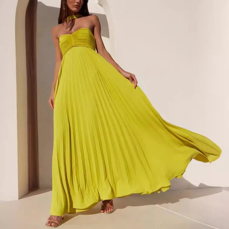 Chloé-Robe Longue Plissée Élégance Cérémonie