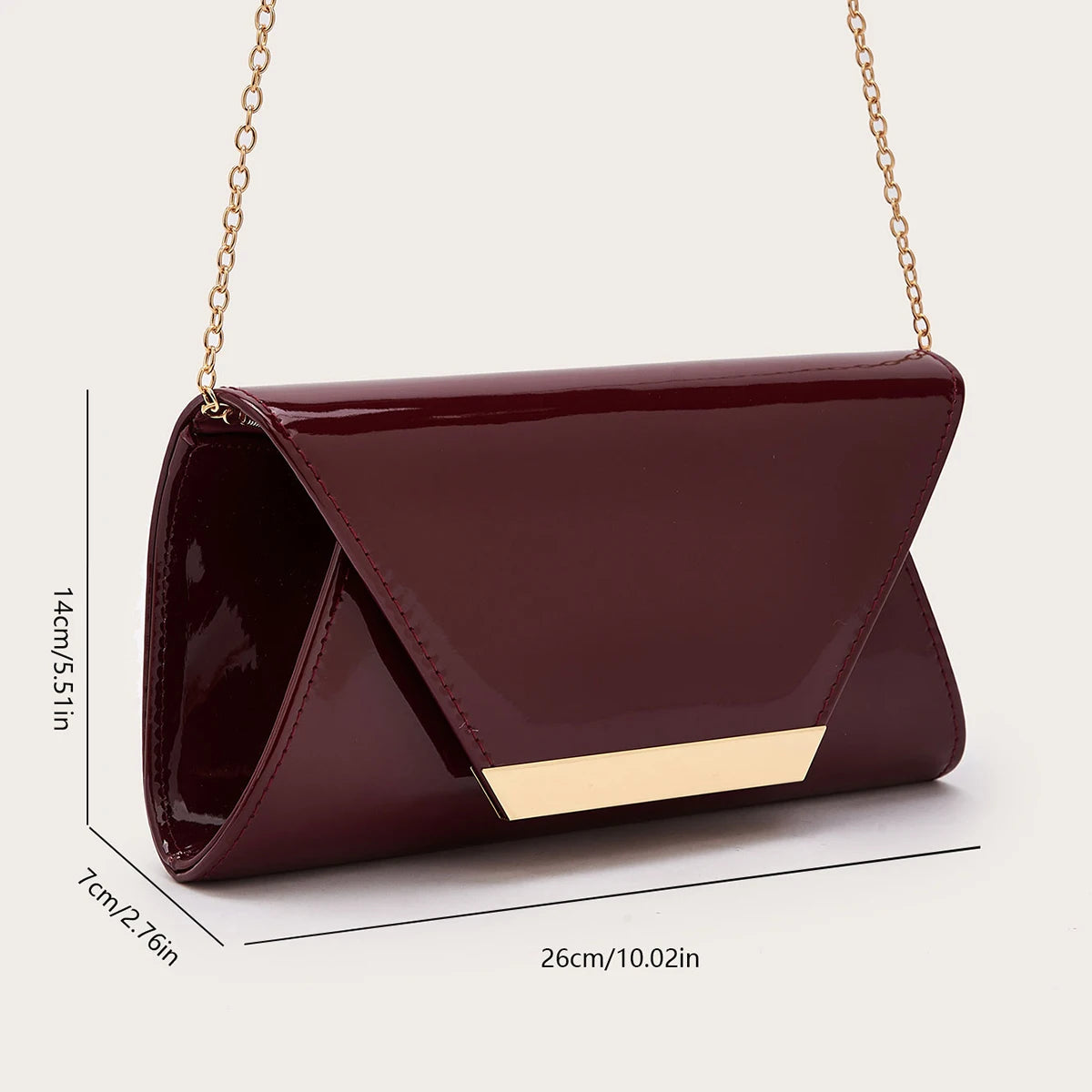 Ruby-Pochette enveloppe élégante avec chaîne amovible