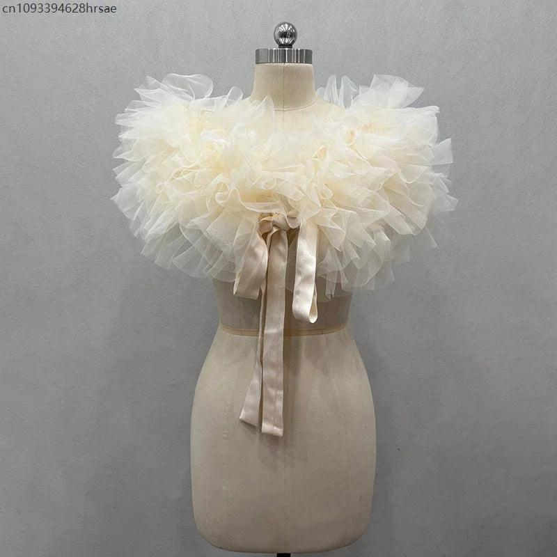Nuage-Étole Fleurie en Mousseline pour Mariage et Cérémonie