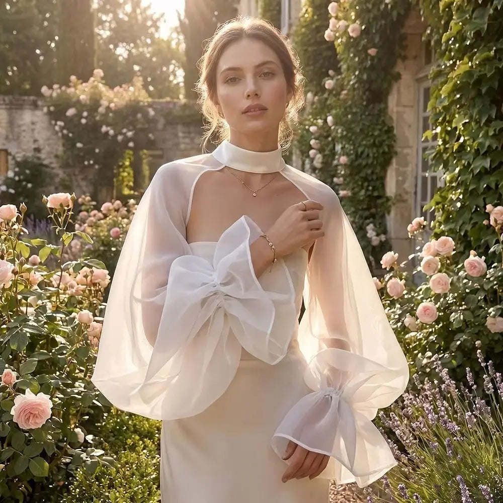 Manches de mariée élégantes et bouffantes, couvre-bras à volants, accessoires de fête