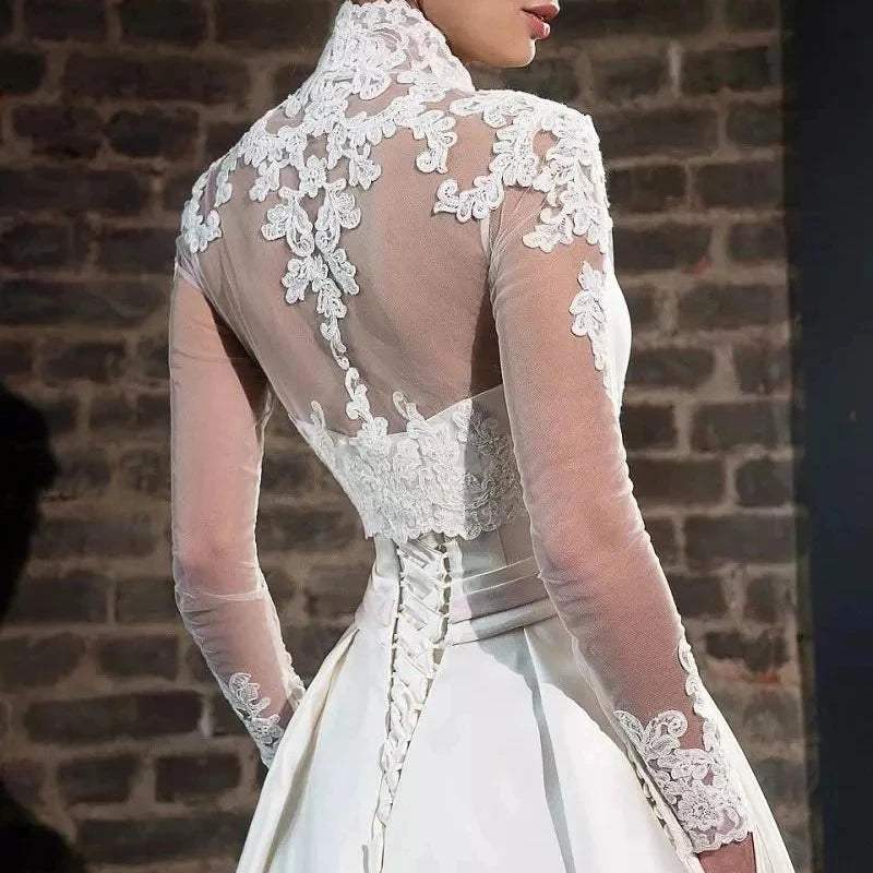 Isa-Veste de Mariée en Dentelle à Manches Longues – Boléro Élégant