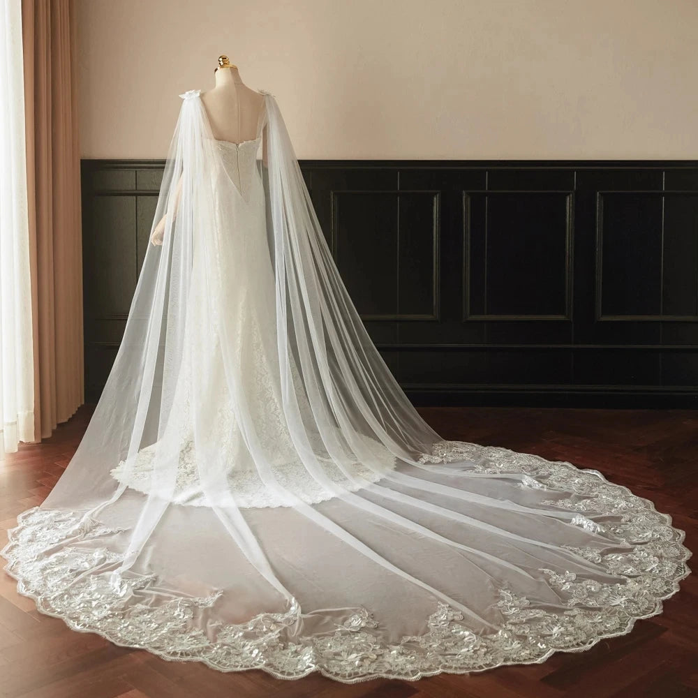 Sissi-Voile de Mariée Cathédrale Dentelle Royale