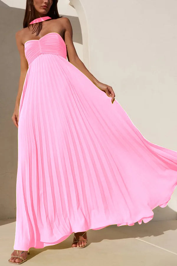 Chloé-Robe Longue Plissée Élégance Cérémonie