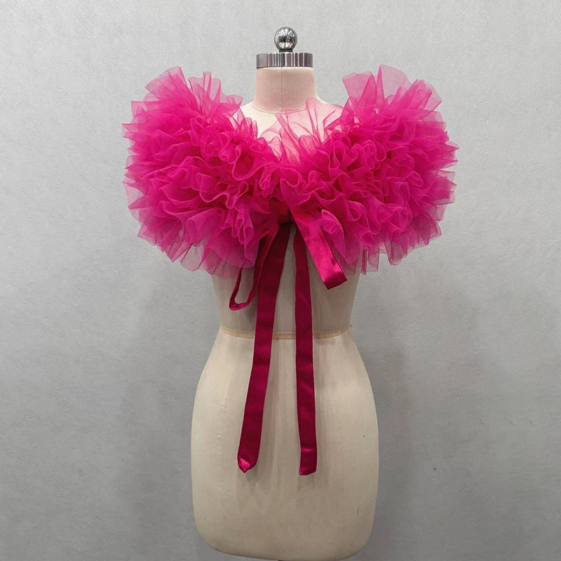 Nuage-Étole Fleurie en Mousseline pour Mariage et Cérémonie