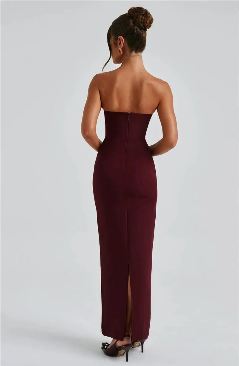 virginie-Robe Longue Élégance Écharpe Intégrée
