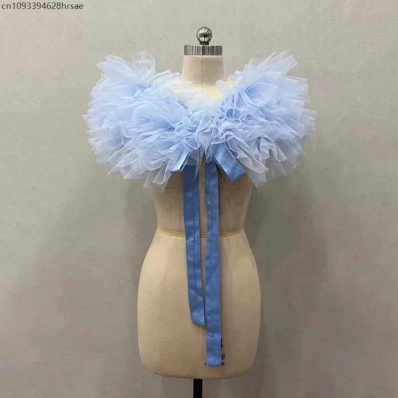 Nuage-Étole Fleurie en Mousseline pour Mariage et Cérémonie