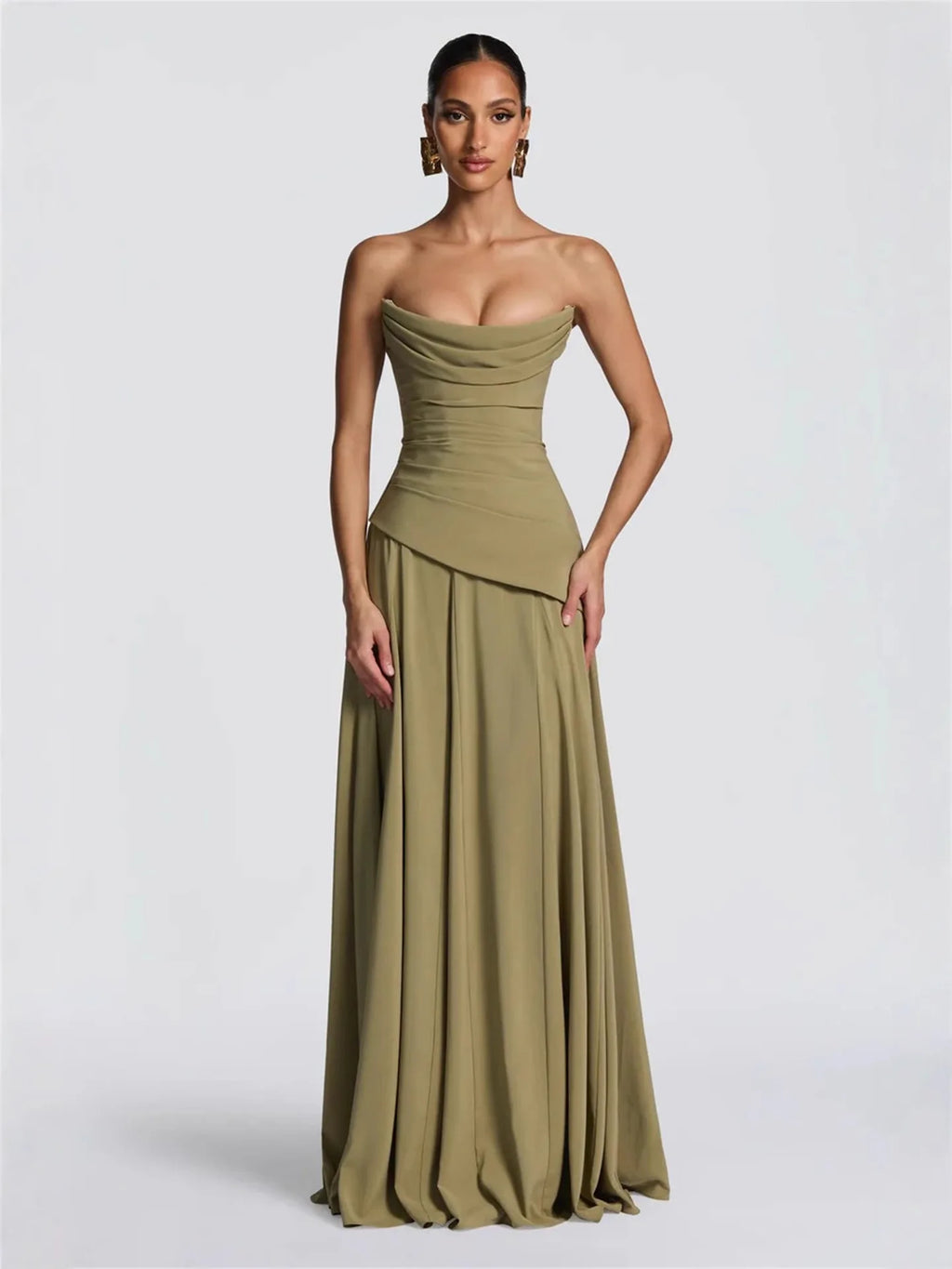 Émilie-Robe Longue de Cérémonie à Écharpe Intégrée