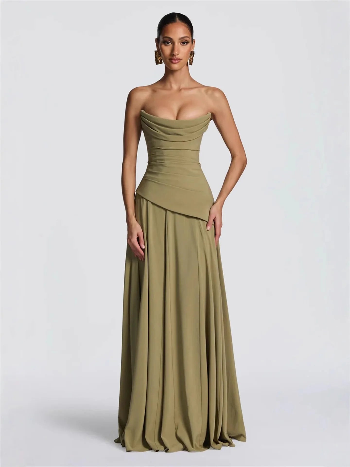 Émilie-Robe Longue de Cérémonie à Écharpe Intégrée