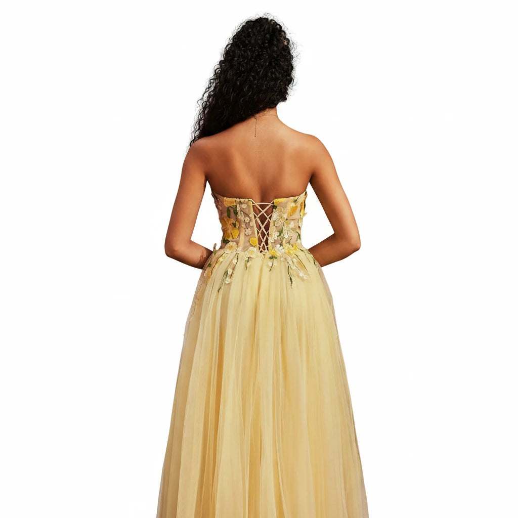 Lucy – Robe Princesse Dorée Féerie Royale