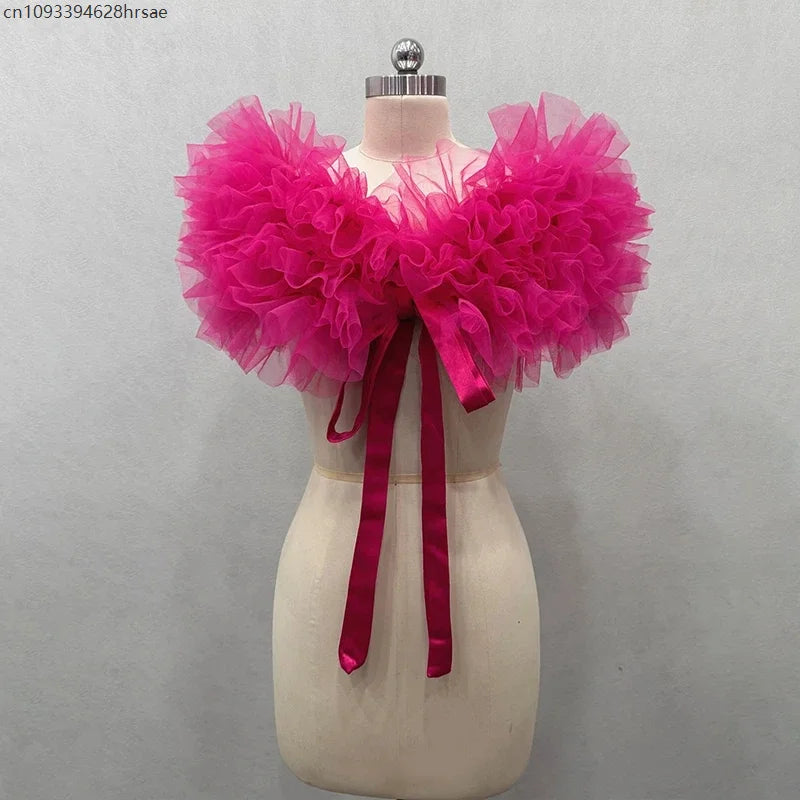 Nuage-Étole Fleurie en Mousseline pour Mariage et Cérémonie