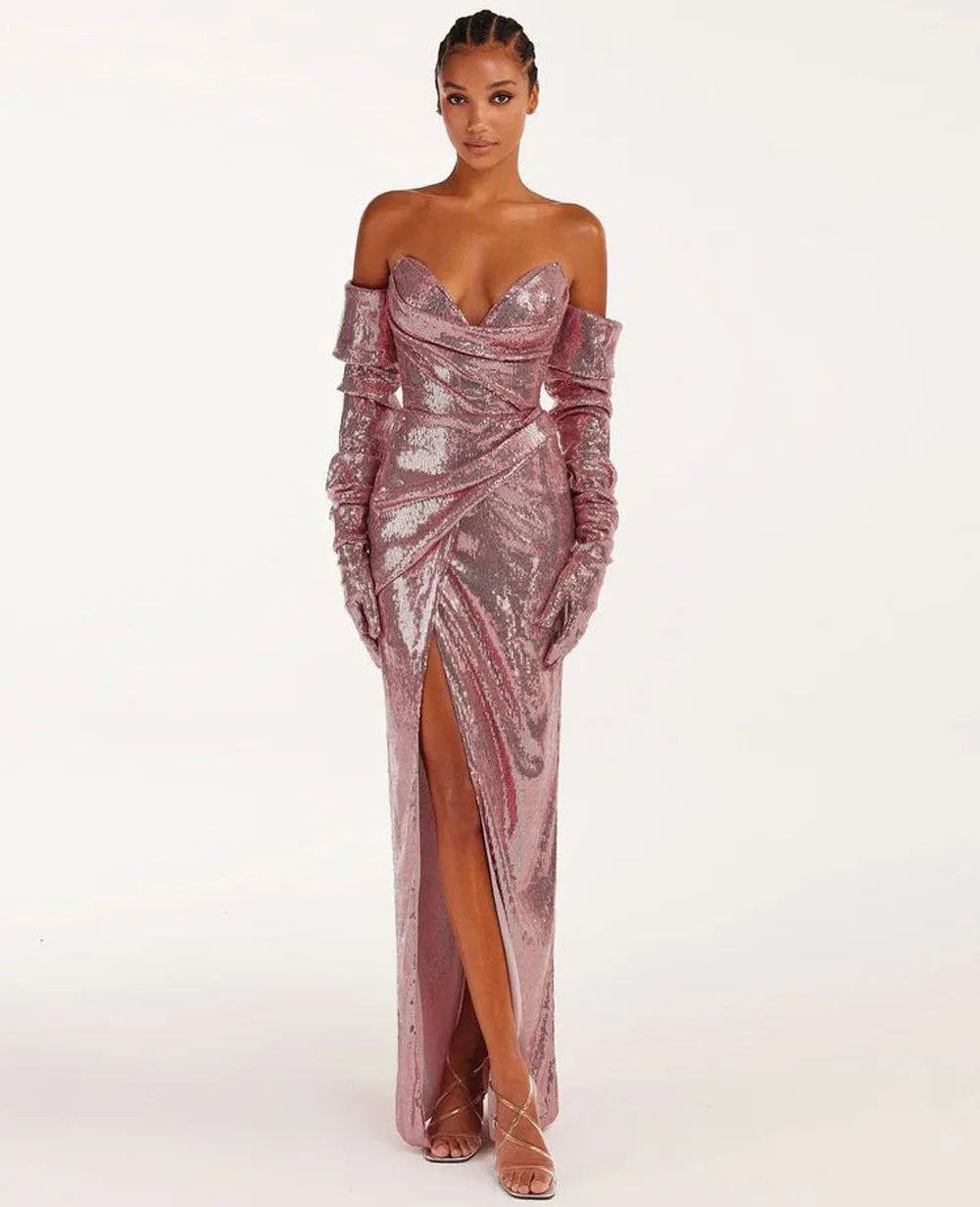 Yllia-Robe Longue Pailletée Glamour