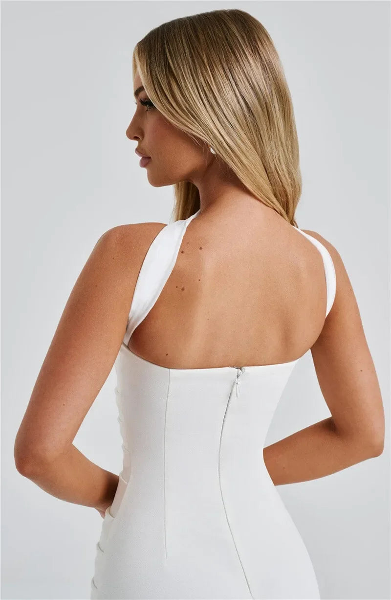 virginie-Robe Longue Élégance Écharpe Intégrée