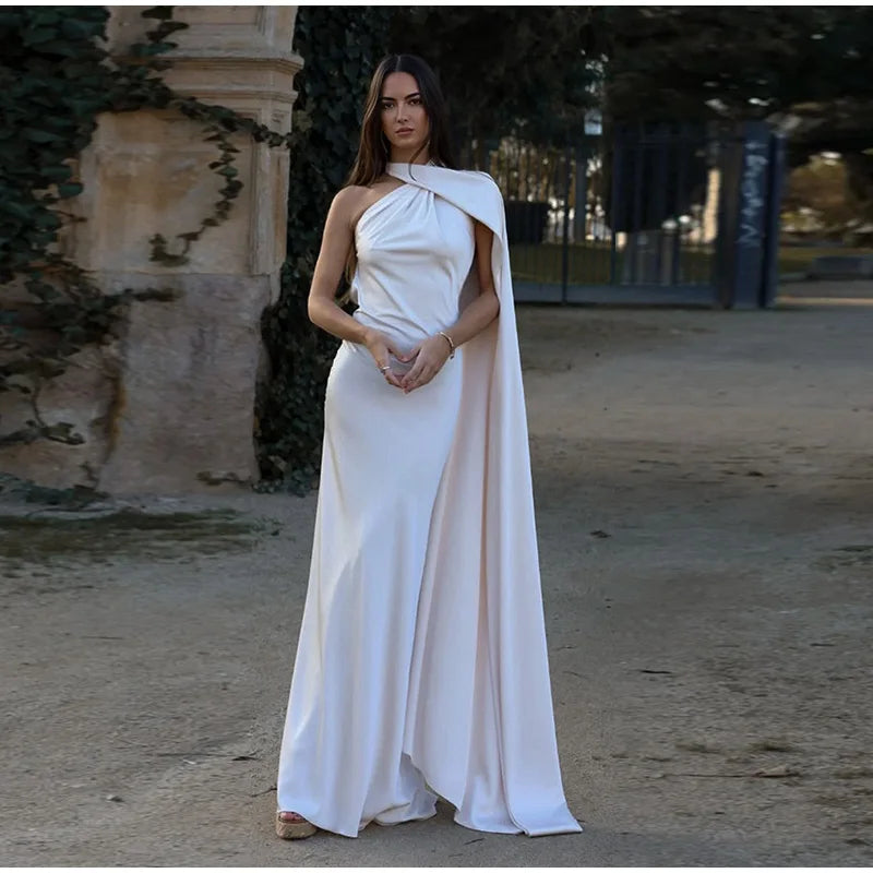 fleura-Robe Longue Satinée Dos Nu Élégance
