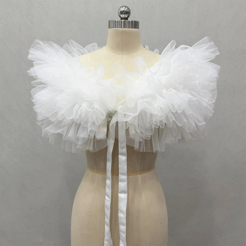 Nuage-Étole Fleurie en Mousseline pour Mariage et Cérémonie