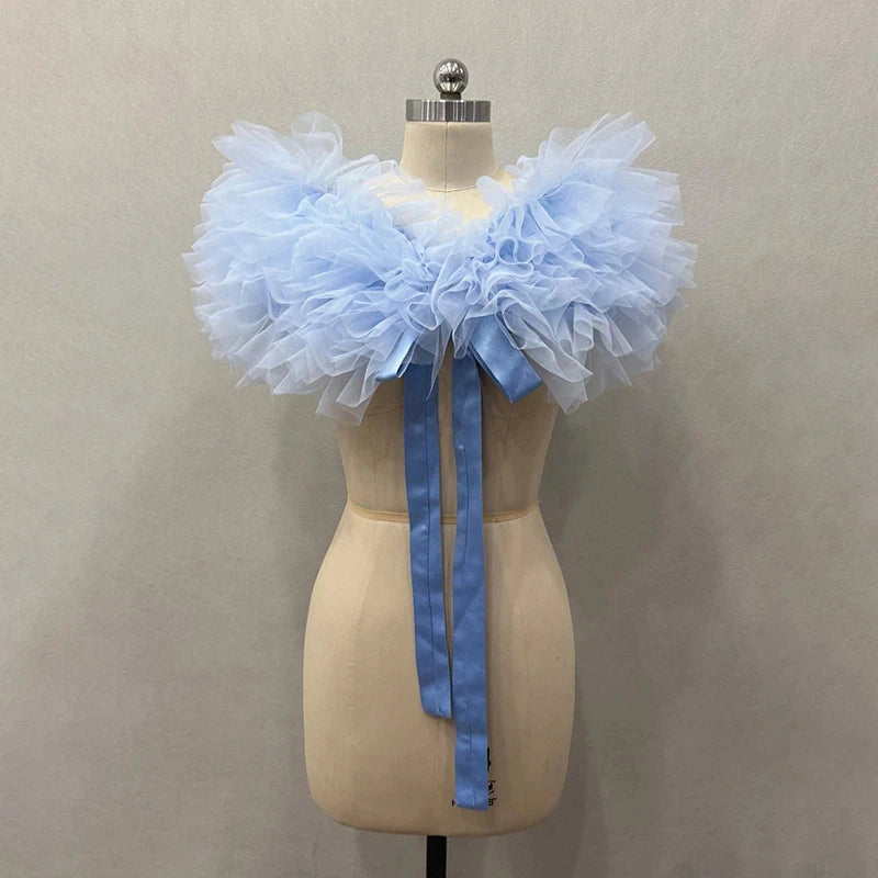 Nuage-Étole Fleurie en Mousseline pour Mariage et Cérémonie