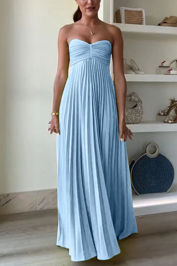 Chloé-Robe Longue Plissée Élégance Cérémonie